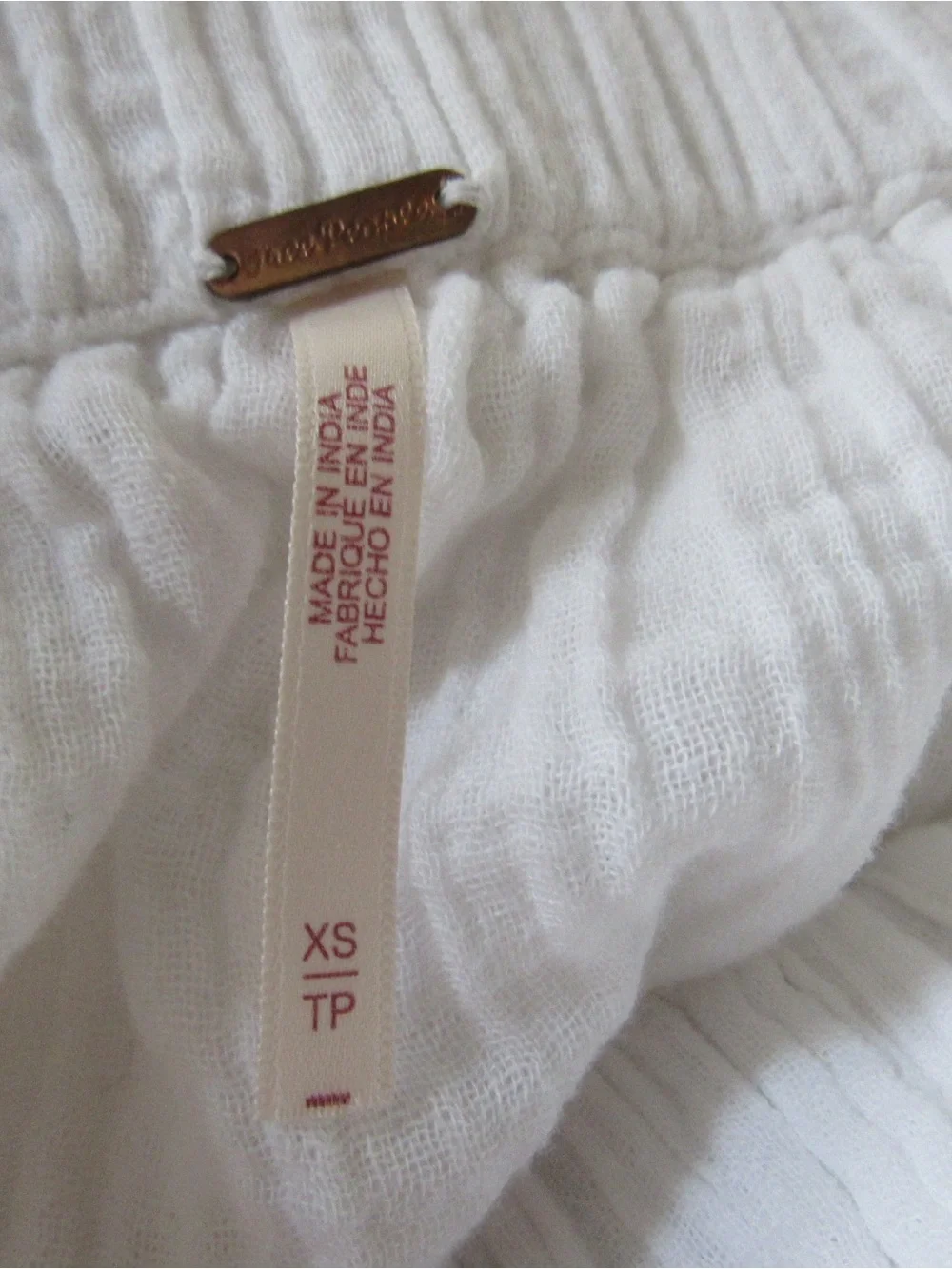 Free People White Gauzy Cotton Maxi Skirt XS Side Slits Summer Beach Breezy